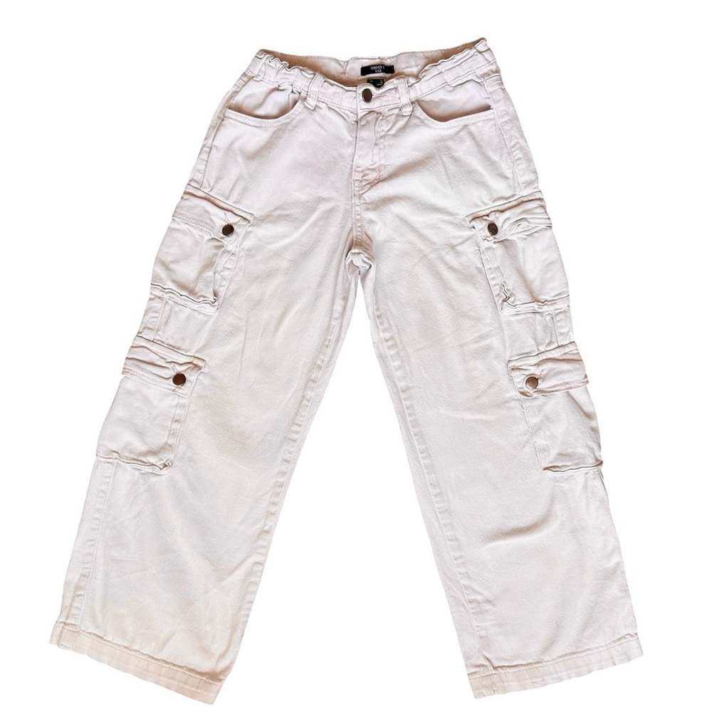 Forever 21 Girls size 7/8 pink cream baggy cardio pants
